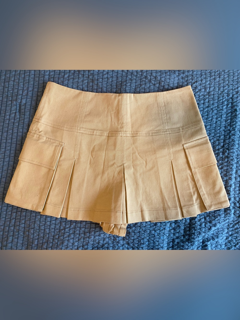 Classic Pleated Khaki Cargo Skort